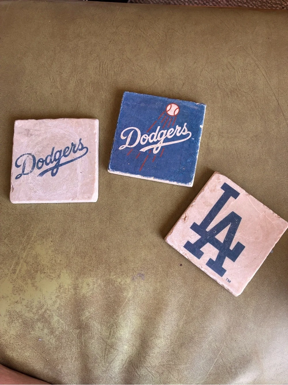 LA Dodgers stone coasters